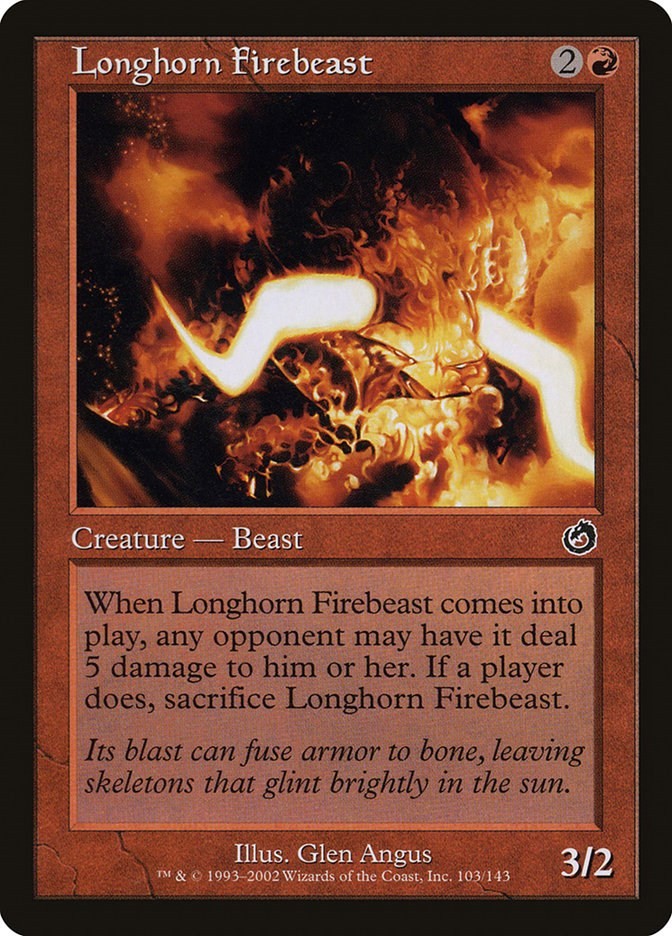 Longhorn Firebeast Torment 103 MTG MP