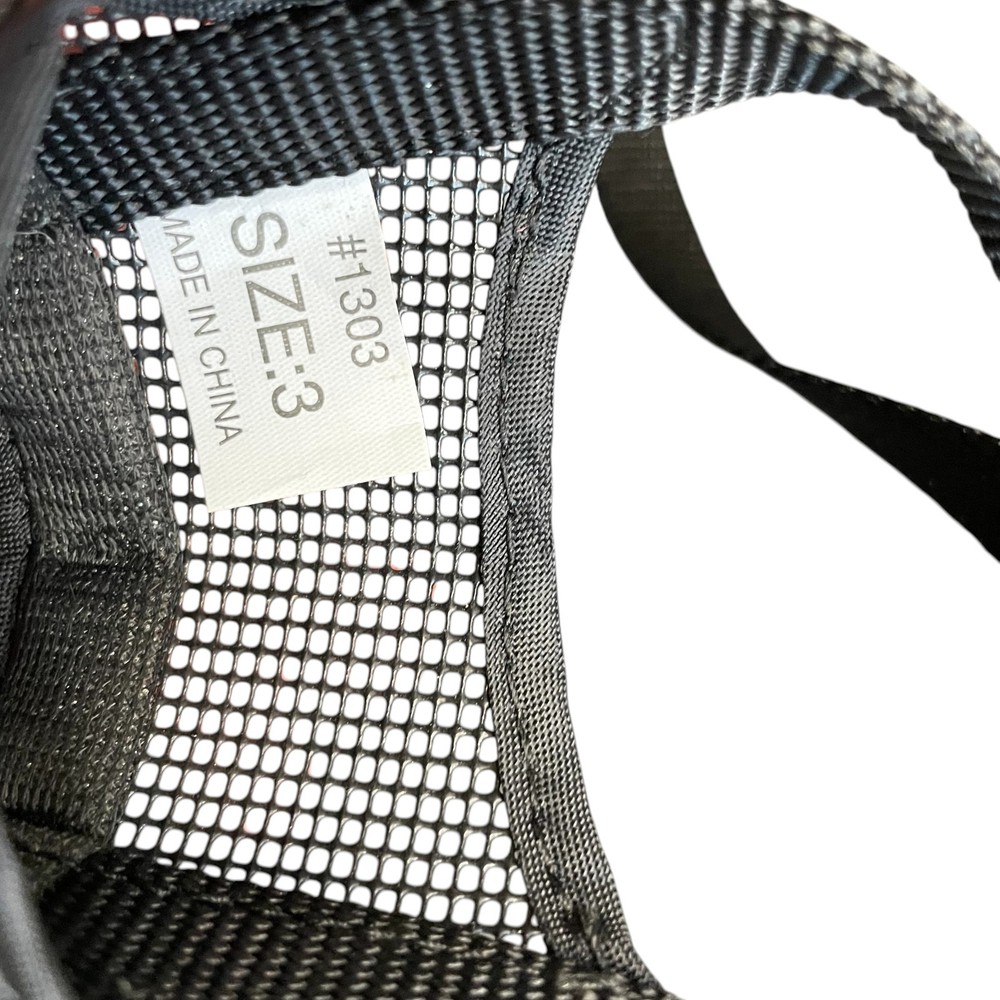 Small Dog Muzzle Size 3 Black Mesh Adjustable Nylon Strap Custom Fit Breathable