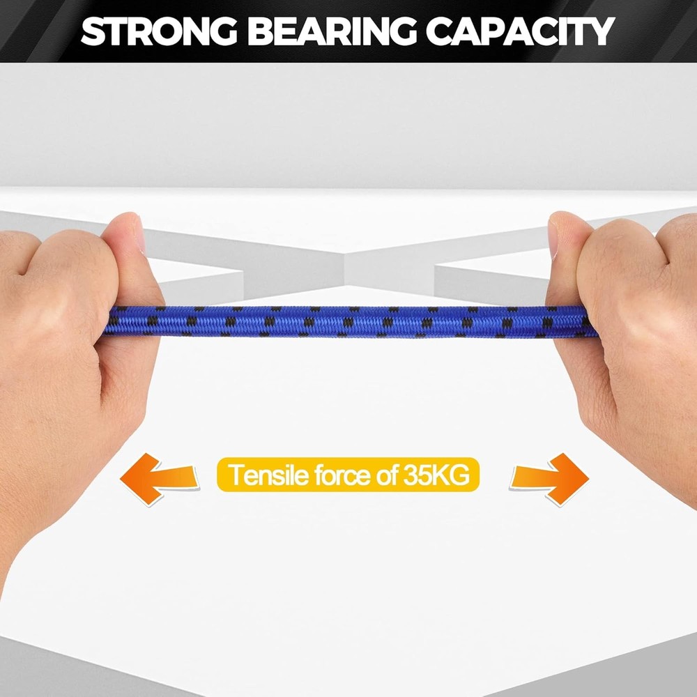 Veppak-Bungee Cords with Hooks, 12 Pack Elastic Bungee Straps Includes 40",32",