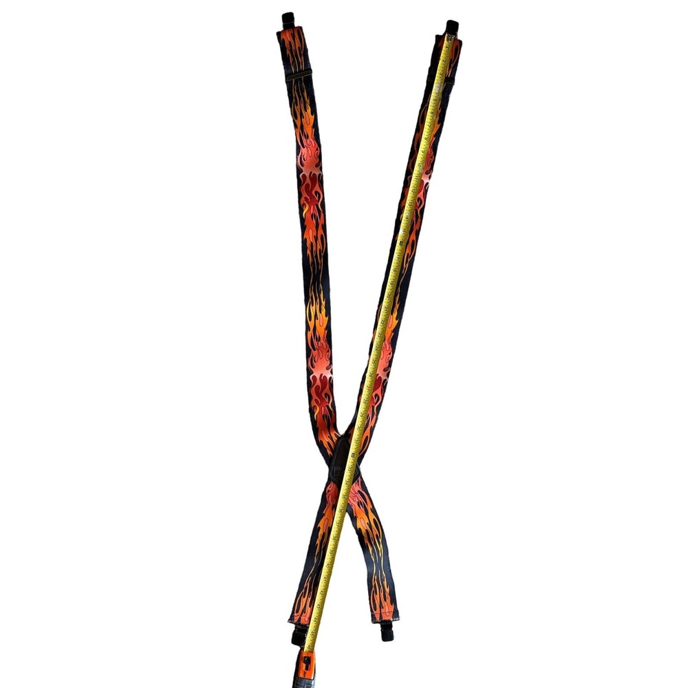 Hold Up Fire Flame Black Adjustable Suspenders