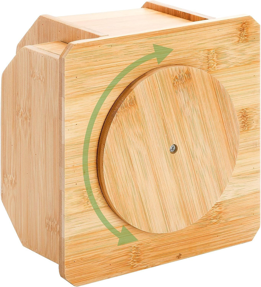 Yarlung Bamboo Rotating Remote Control Holder for Table, 7 Compartments Office S