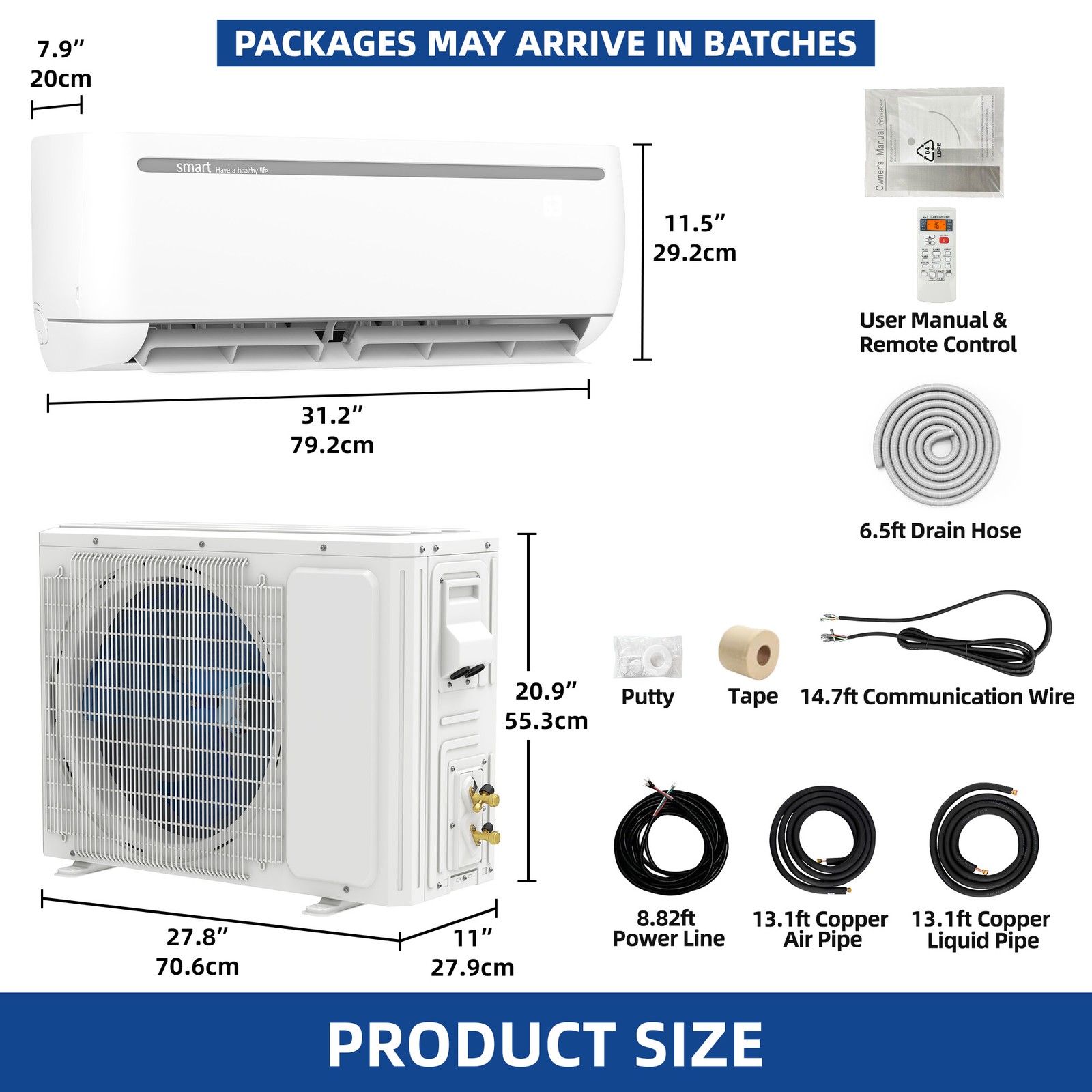 20 SEER2 12000 BTU Mini Split Air Conditioner & Heat Pump Ductless Design