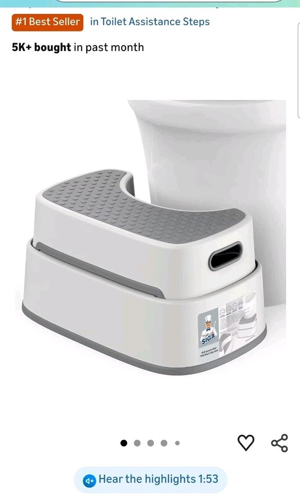Mr.Sigs Multi-purpose Still Toilet Stool And Strep Stool