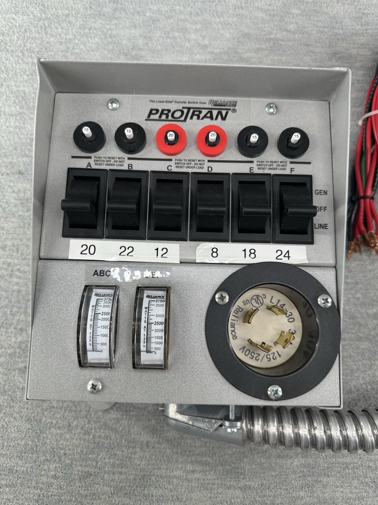 PROTRAN 31406C - Reliance Controls Generator Transfer Switch 125/250VAC