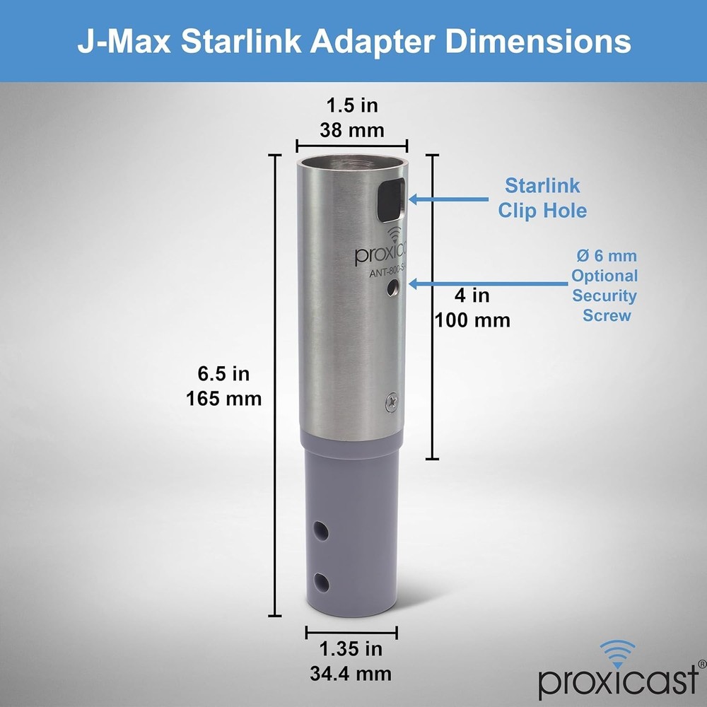Starlink Gen2 Rectangular Dish Adapter for J-Max Mounts - Stainless Steel Cou...