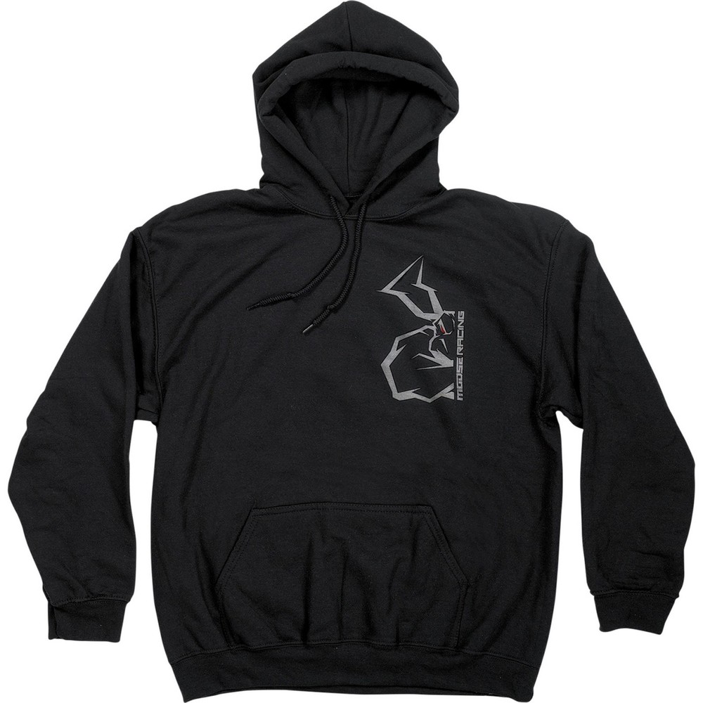 Moose Half Agroid Mens Pullover Hoody Black