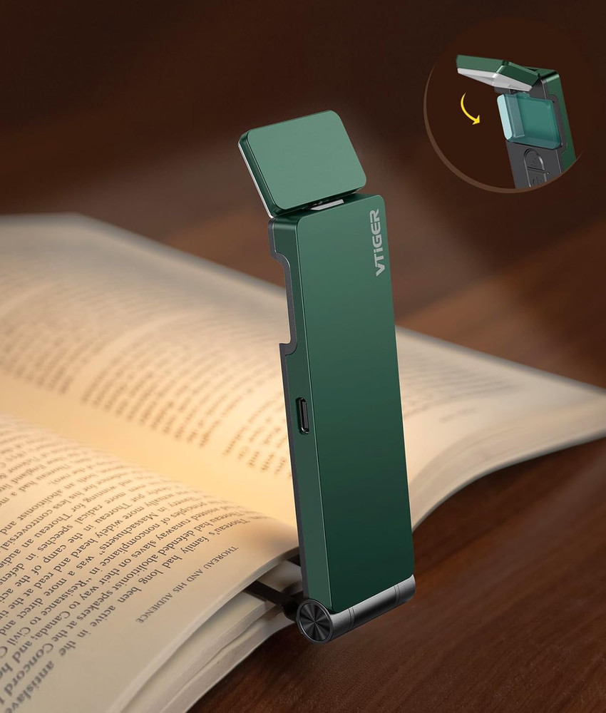 Reading Light, USB Rechargeable Book Light for Reading in Bed,Foldable Clip-On L
