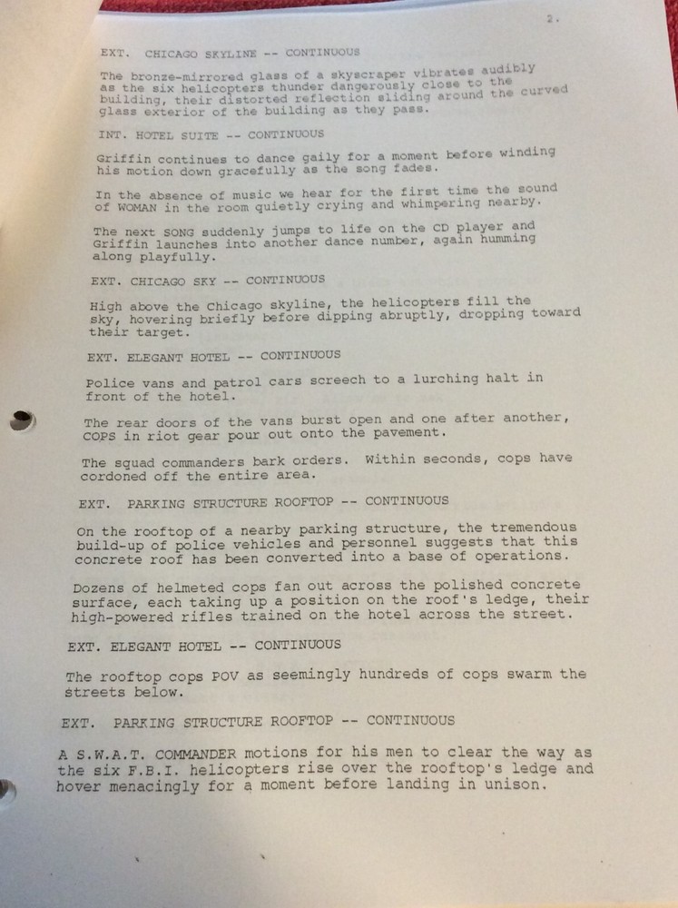 ORIGINAL SCRIPT DRIVEN THE WATCHER KEANU REEVES ERNIE HUDSON JAMES SPADER