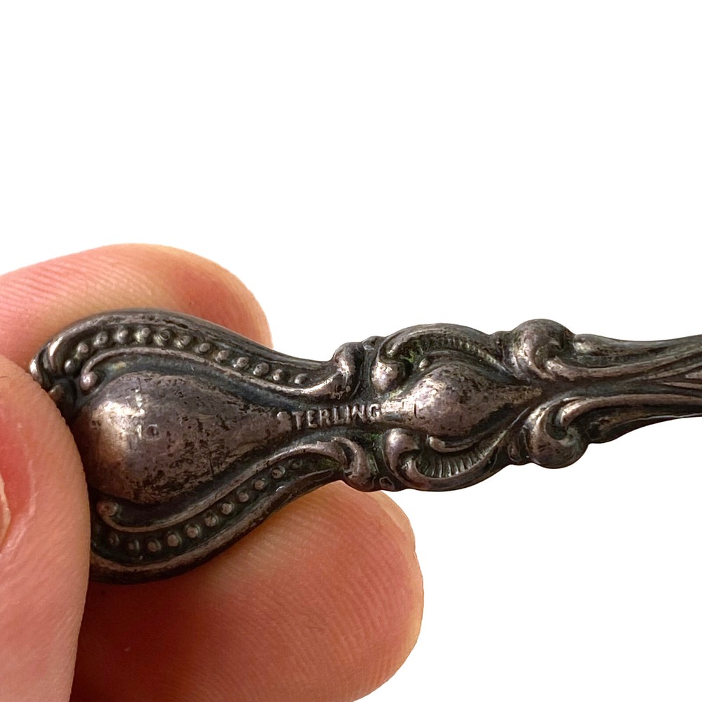 Antique Small BEAD & SCROLL STERLING HANDLE INK BLOTTING ROLLER