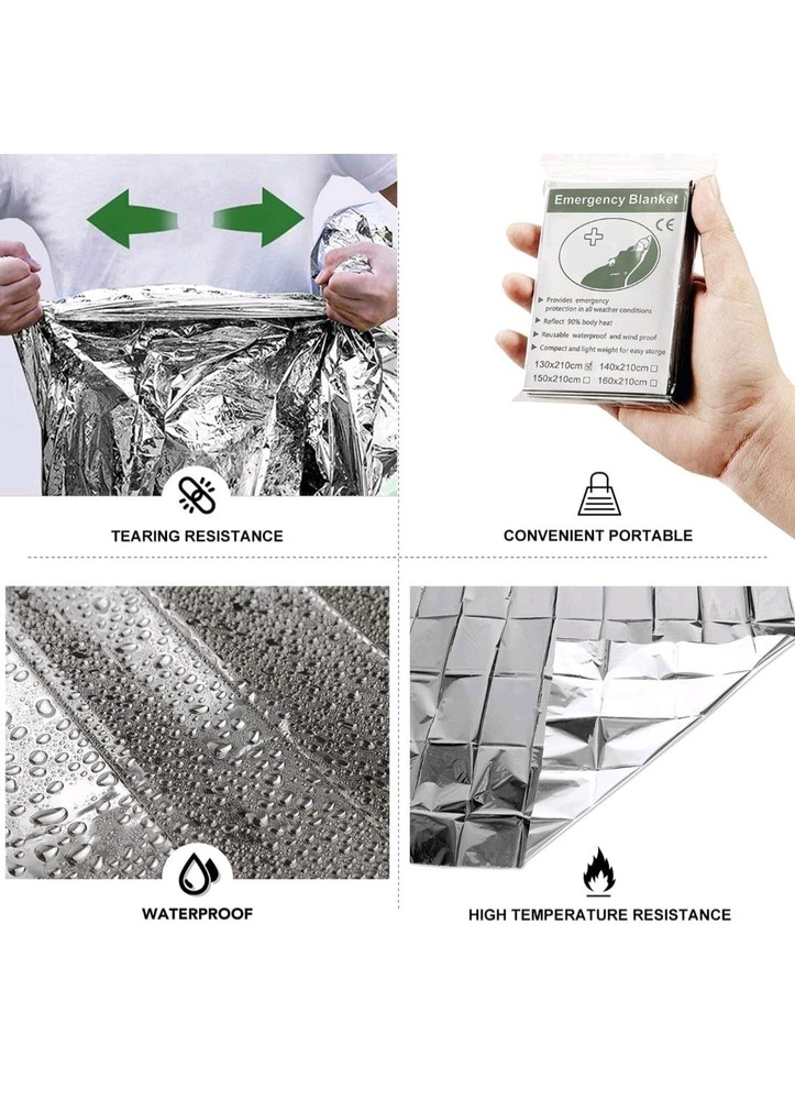 Emergency Mylar Thermal Blankets -Space Blanket 10 pack