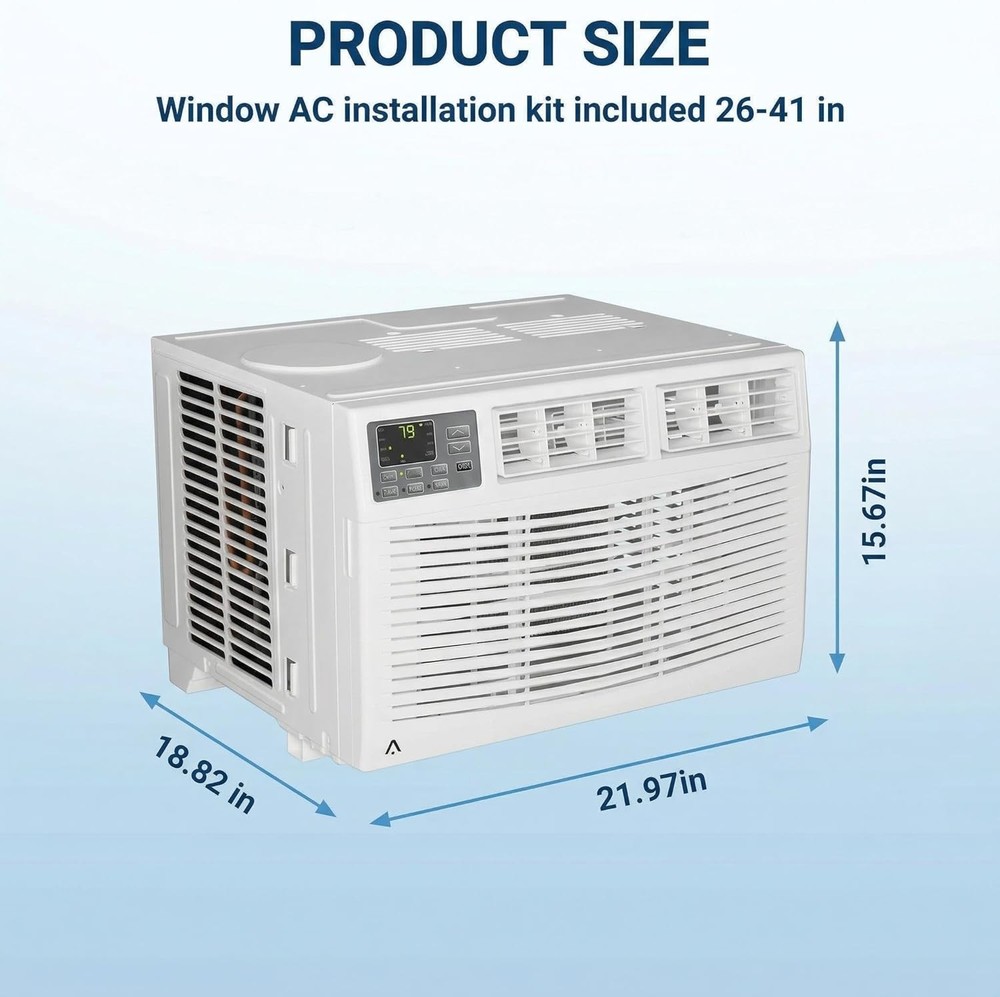 Window Air Conditioner WiFi & Remote Control Energy Efficient Smart BTU 8000