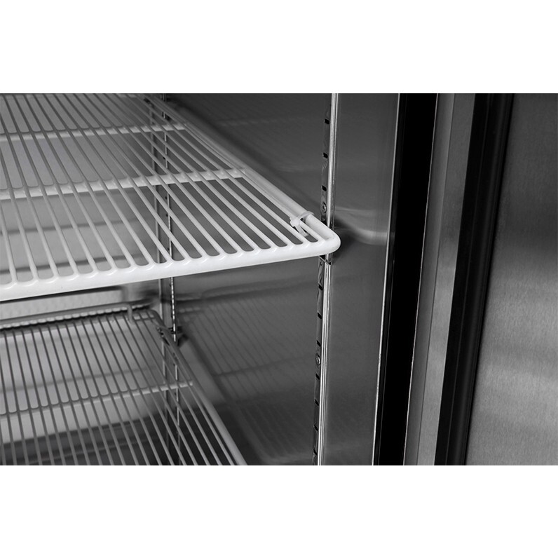 Atosa MBF8502GR Two Solid Door Bottom Mounted Reach-In Freezer 2 Section Silver