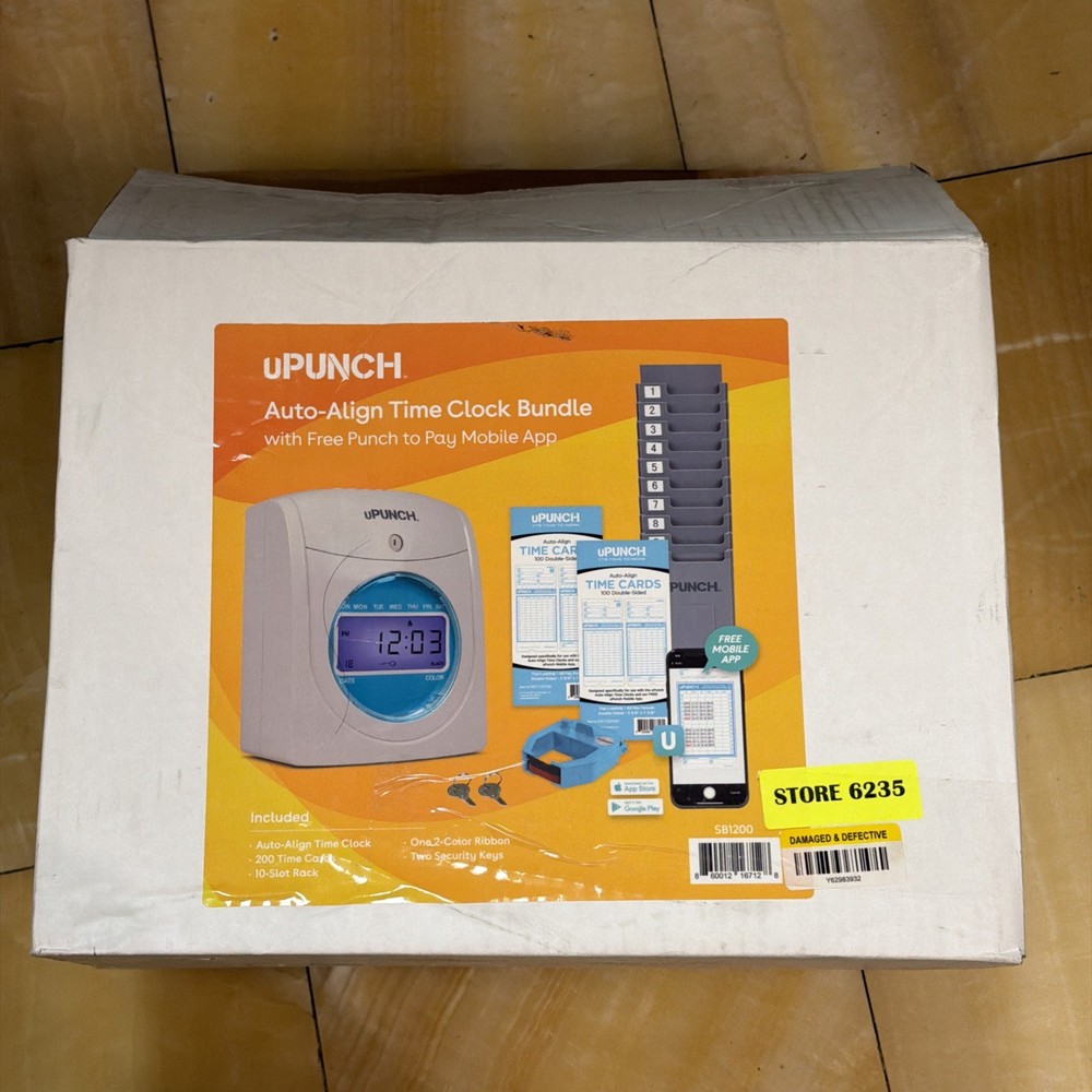 uPUNCH SB1200 - Auto-Align Time Clock Bundle w/ Free Punch Pay Mobile App