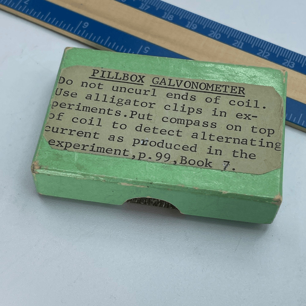 Vintage science kit pillbox Galvonometer.