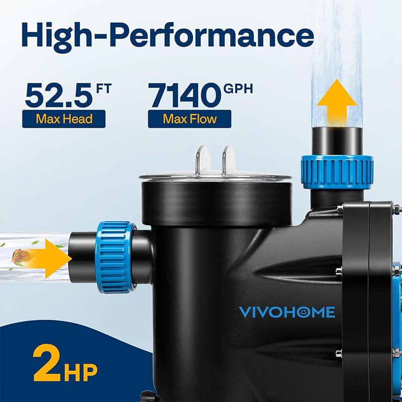 1.5/2.0/2.5HP Self Primming Swimming Pool Pump w/ Timer for in/Above Ground Pool