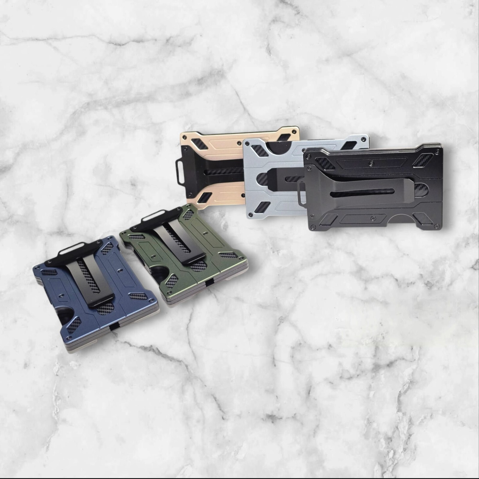 Men's Aluminum RFID Blocking Money Clip Slim Credit ID card Holder Metal Wallet