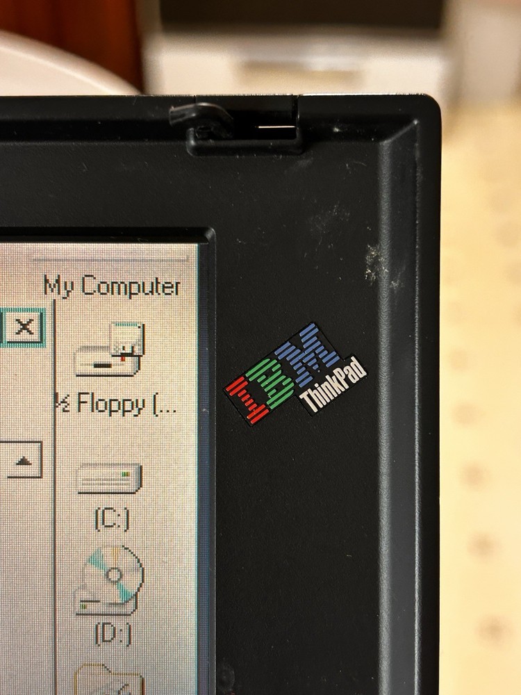 Vintage IBM ThinkPad 385XD Intel Pentium MMX Processor With Built In Cd Drive.