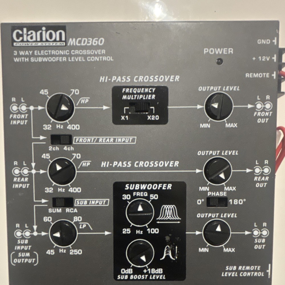 Clarion MCD360 3-Way Electronic Crossover Subwoofer Level Control