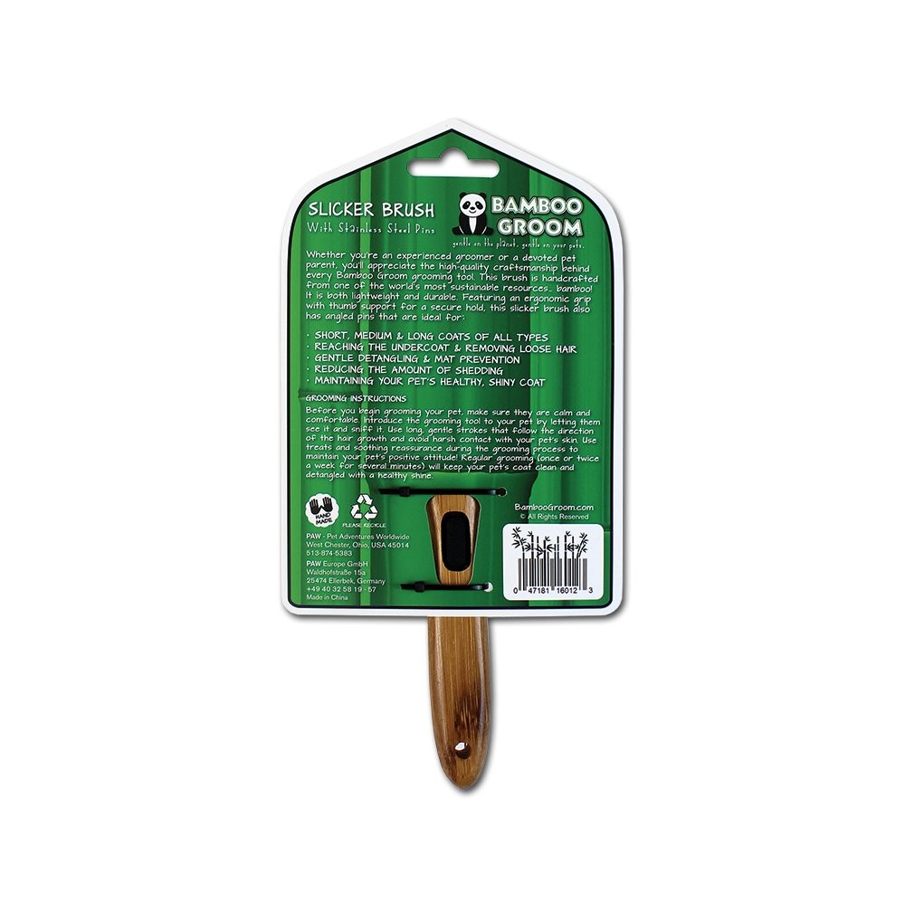 ALCOTT Bamboo Groom Slicker Brush L