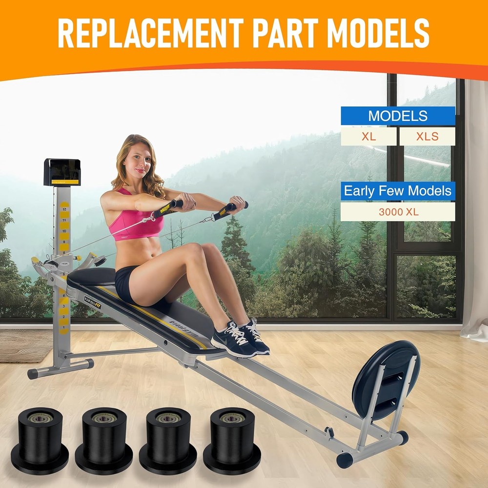 Upgraded Machined Wheels/Rollers Compatible with Total Gym GR8FLEX,Replacement P