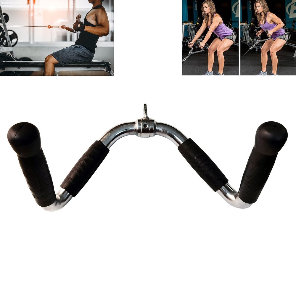 LAT Cable Machine Attachment Versatile Tricep Curl Pulldown Bar with Revolvin...