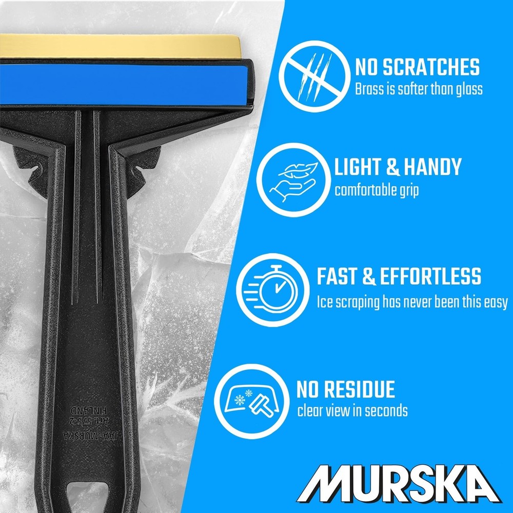 Car Ice Scraper Brass Blade - Fast, Easy & efficient - [ 2 Pack ] Ice Scraper...