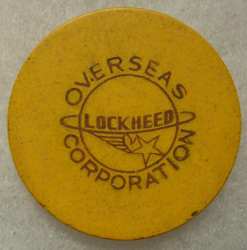 WW2 Lockheed Overseas Corporation Logo Clay Poker Chip    X