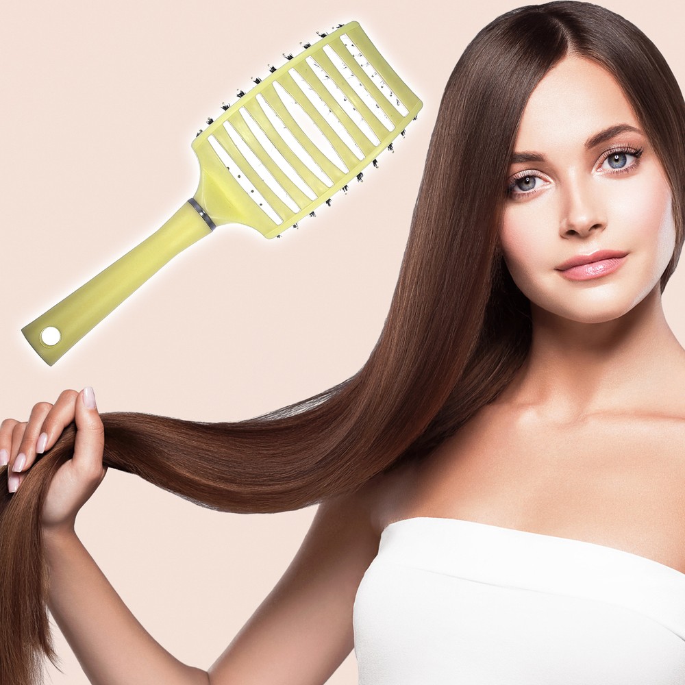 Vent Detangling Brush with Detangling Pins Yellow