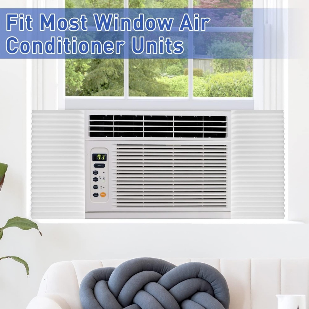 Window AC Insulated Side Panel Kit – 2-Pack with Pressure Strips (White)