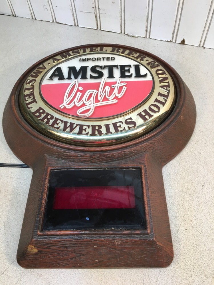 Amstel Light Advertisement Digital Clock Sign 15in x 11in