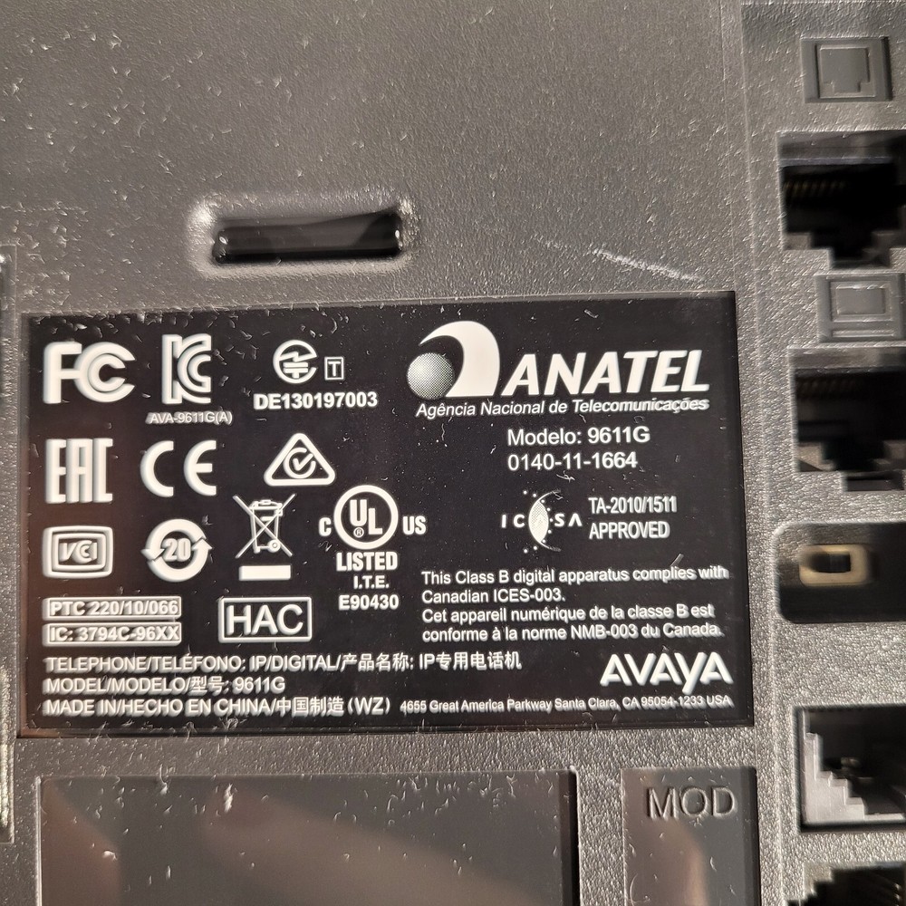 Avaya 9611G IP Deskphone For Parts Admin Code Unknown