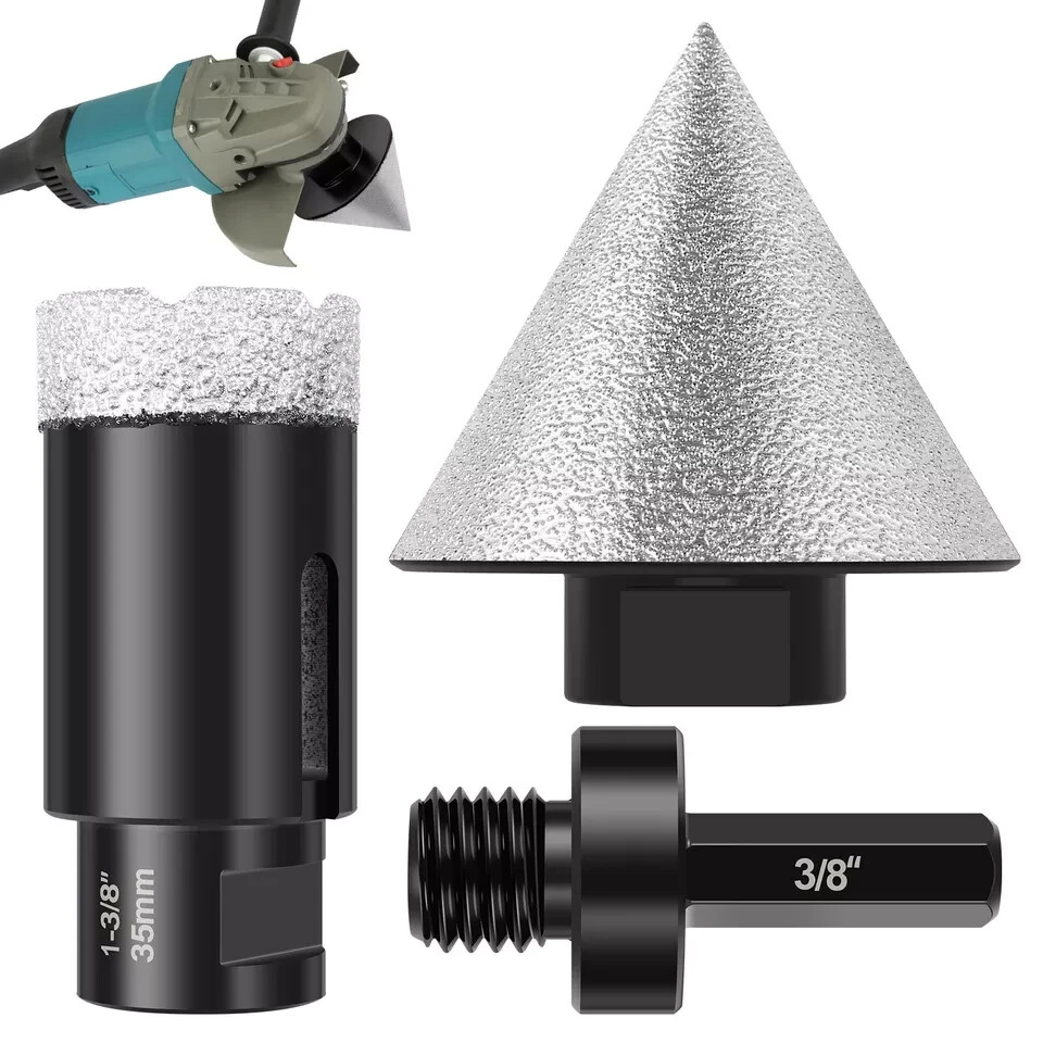 3/16" granite marble demi bullnose core bit chamfer beveling bit blade buffer