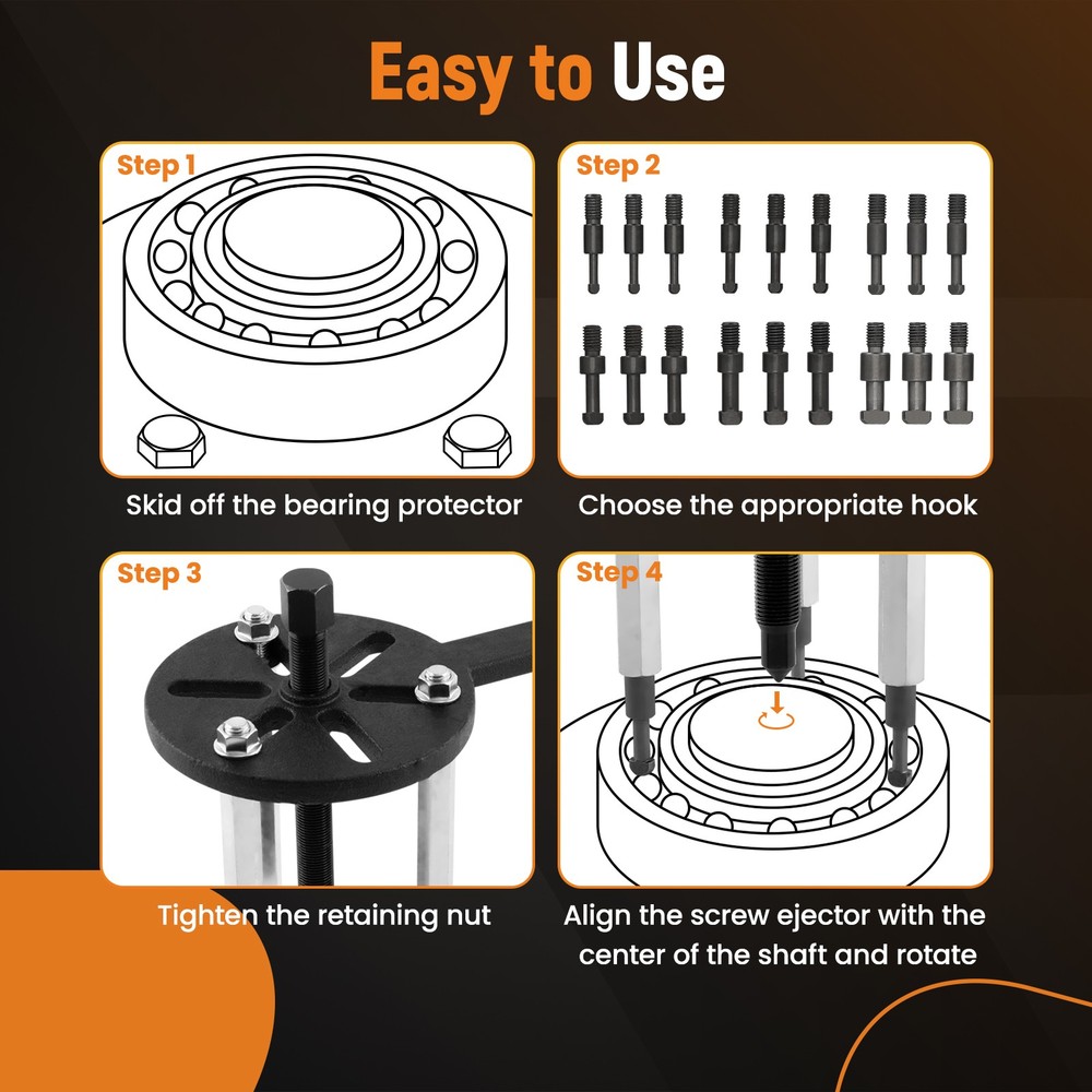 Bearing Disassembly Puller Inner Hole Puller Removal Tool Three-jaw Puller Set