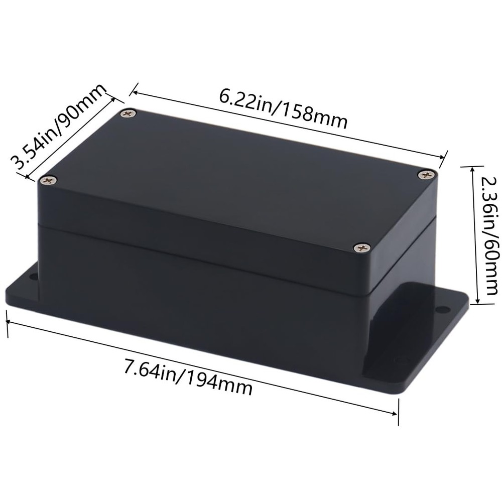 Project Box ABS Plastic Black Electrical Boxes IP65 6.2"x3.5"x2.4",