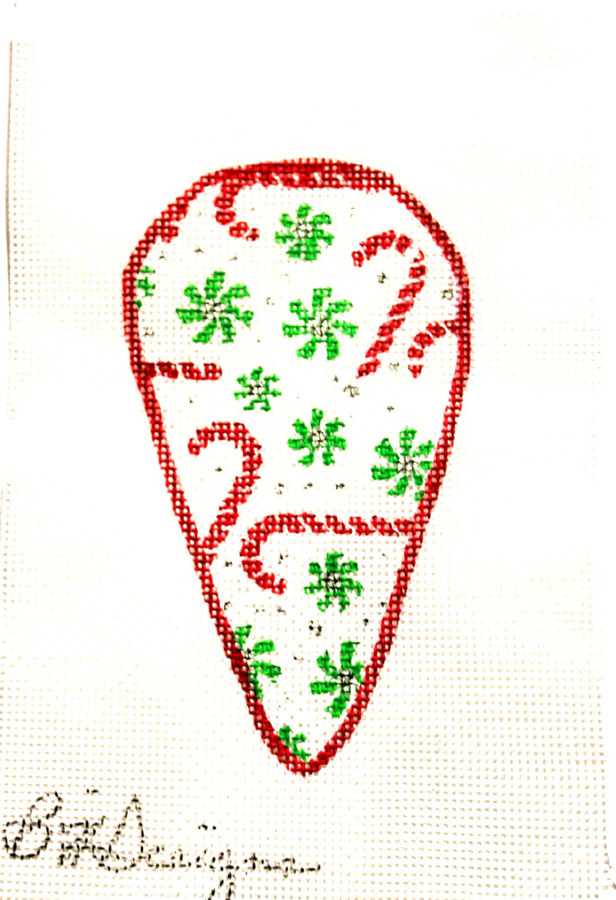Scissors Case front back Needlepoint Canvas 18 mesh Christmas Candy BH Designs