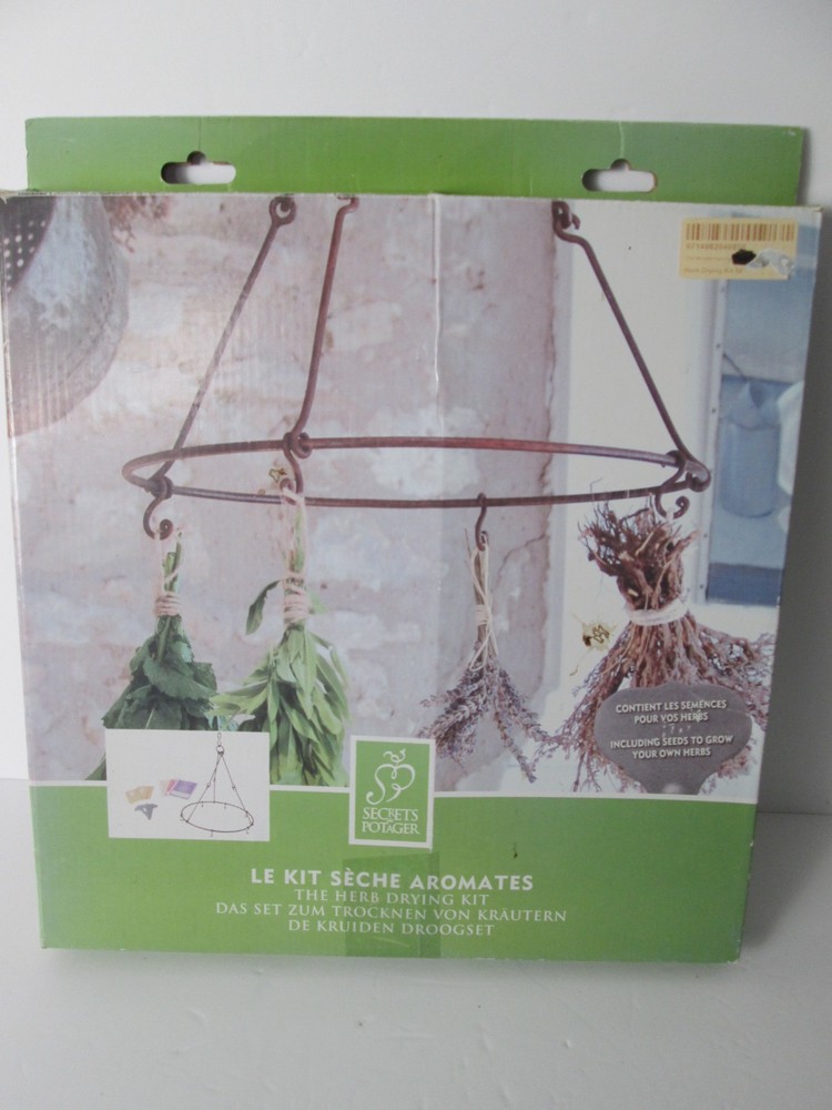 Wrought Iron Hanging Herb Drying Rack Kit by SECRETS DU POTAGER