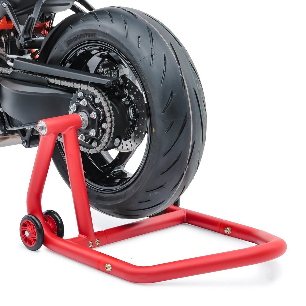 Single Sided Rear Paddock Stand Constands Single One left no Pin red