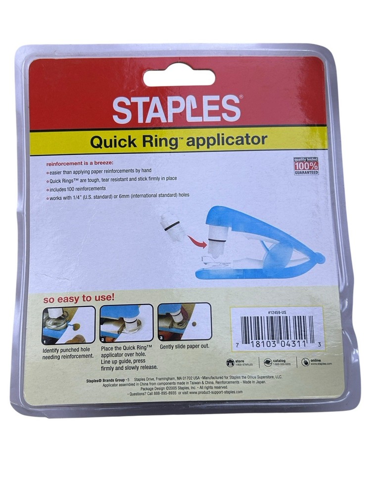 Staples Quick Ring Applicator (reinforcement rings)