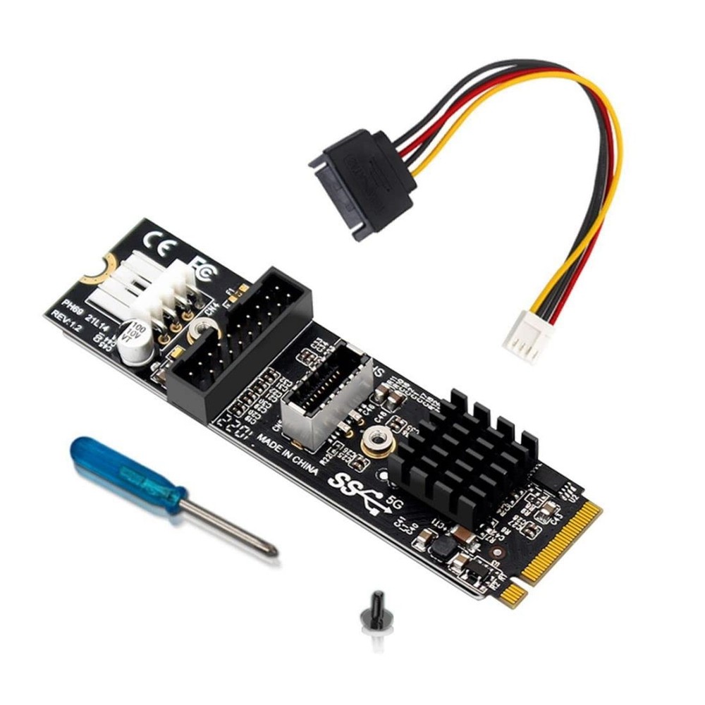 M.2 NVME NGFF M-Key to USB 3.0 20Pin/USB 3.1 Type-E Front Panel Socket Mainbo...