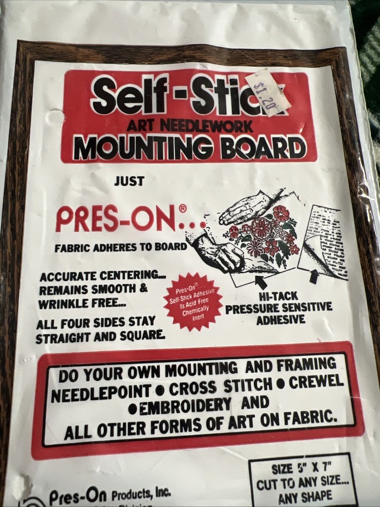 Pres-On Self-Stic Art Needlework Mounting Board.