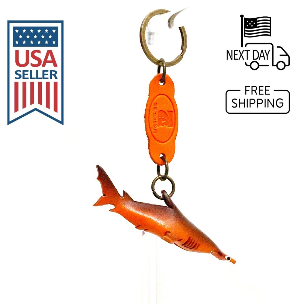 Hammerhead Shark Handmade Leather Keyring