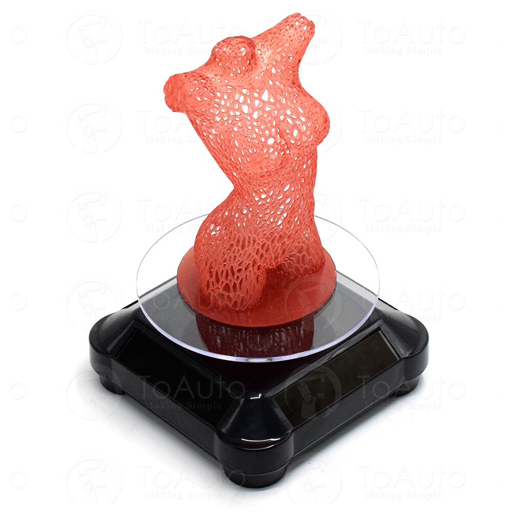 Rotary Stand Solar Powered Turntable Display, UV Light Carving Rotating Shelf,US