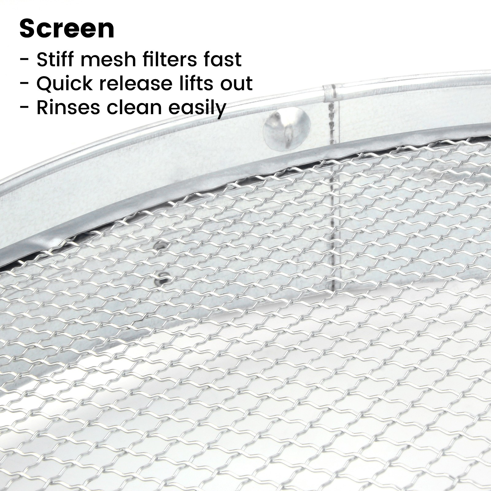 14" Stainless Steel Soil Sifter Soil Sieve with 6mm Mesh Screen For Gardening