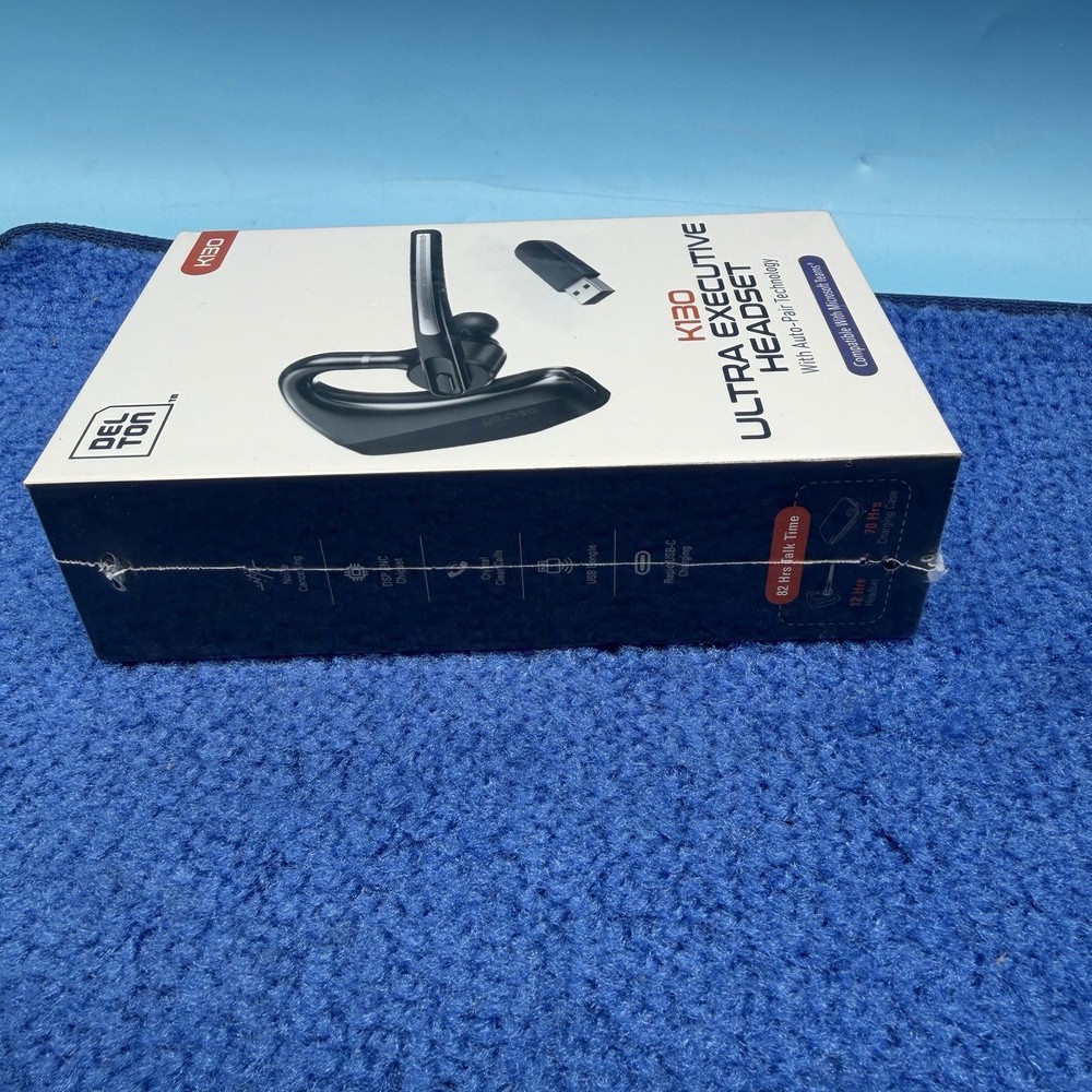 Delton K130 Wireless Noise Canceling Bluetooth Computer Earbud Headset - Black