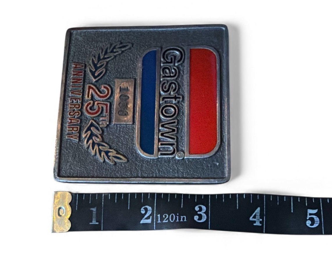 Vintage Gastown 25th Anniversary Metal Badge Red and Blue – 3-3/8" – No. 1056
