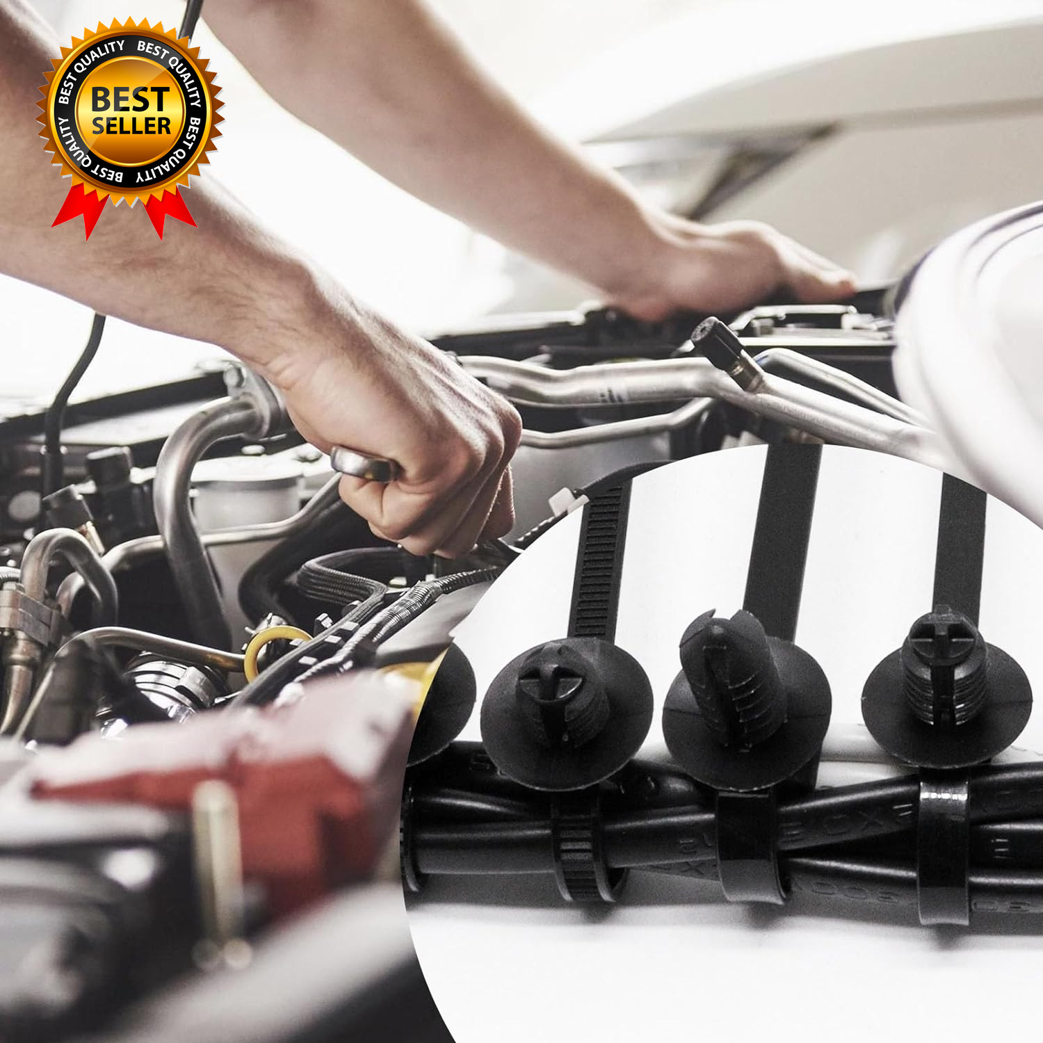 60 PCS Push Mount Zip Ties Nylon Car Mount Wire Tie Snap in Cable Zip Ties