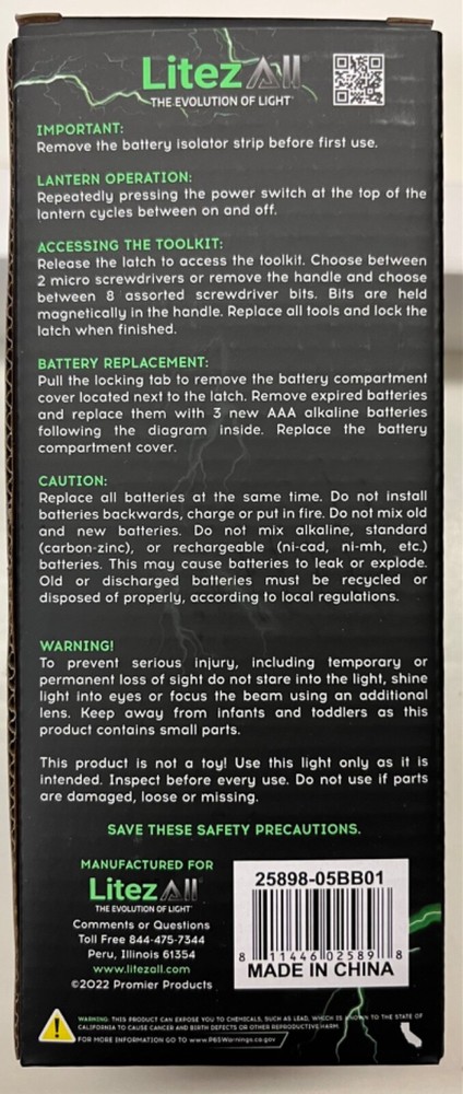 2/$22.99 LitezAll Lantern & Toolkit (25898-05BB01)