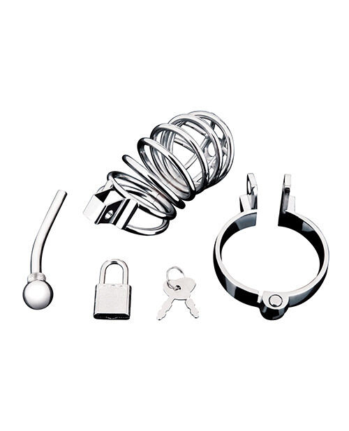 Blue Line Urethral Play Cage Silver