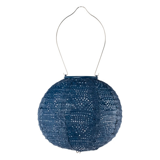 Allsop Solar Lantern - Metallic Blue 8"