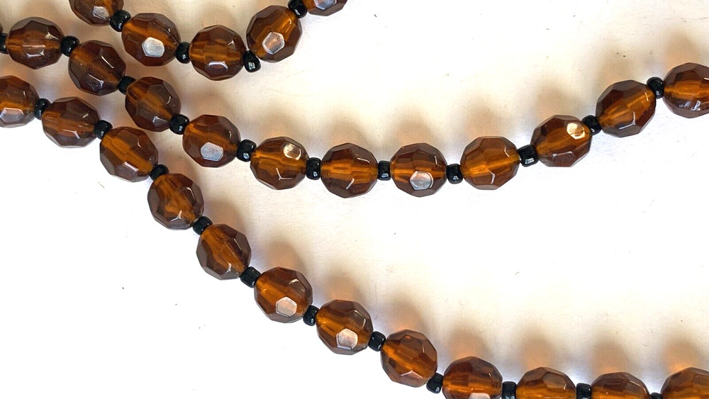 3 FLAPPER LENGTH ACRYLIC BEAD NECKLACES AMBER BLUE MULTI